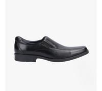 Hush Puppies BRODY Mens Leather Slip On Shoes Black - UK 7
