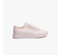 Hush Puppies Brooke Womens Canvas Lace-Up Breathable Casual White Shoes