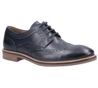 Hush Puppies Bryson Leather Mens Memory Foam Designer Brogue Shoes Navy