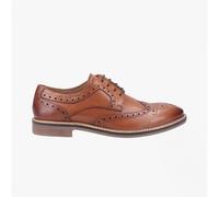 Hush Puppies Bryson Mens Leather Lace-Up Comfort Brown Oxford Shoes