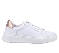 Hush Puppies Camille Leather Womens Shoes Trainers, Size 5 In White