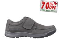 Hush Puppies Casper Comfort Strap Memory Foam Mens Casual Shoes Grey Nubuck