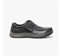 Hush Puppies Casper Touch Fastening Mens Shoes - Black Leather - Size UK 7