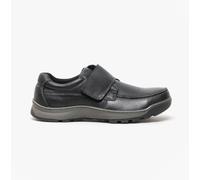 Hush Puppies Casper Touch Fastening Mens Shoes - Black Leather - Size UK 12