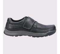 Hush Puppies Casper Touch Fastening Mens Shoes - Black Leather - Size UK 6