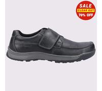 Hush Puppies Casper Touch Fastening Mens Shoes - Black Leather - Size UK 6