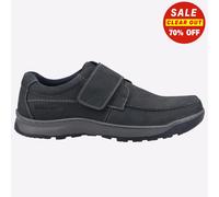 Hush Puppies Casper Touch Fastening Leather MEMORY FOAM Mens Shoes Navy