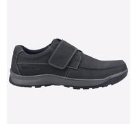 Hush Puppies Casper Touch Fastening Leather MEMORY FOAM Mens Shoes Navy