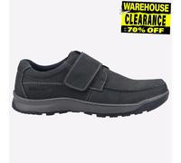 Hush Puppies Casper Touch Fastening Leather MEMORY FOAM Mens Shoes Navy