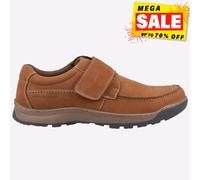 (Brown, 6 (Adults')) Hush Puppies Casper Leather Men's Tan Nubuck Loafers