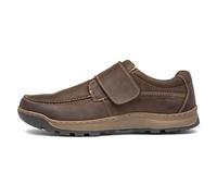 Hush Puppies Casper Touch Fastening Mens Shoes - Brown Leather - Size UK 14