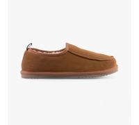 Hush Puppies Charles Mens Suede Slip-On Warm Lining Tan Moccasin Slippers