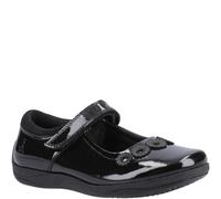 Hush Puppies CHRISTINA PATENT JUNIOR Girls Shoes Black Leather - Size UK 11 Kids