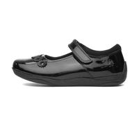 Hush Puppies Christina Patent Junior Shoe, Black, 2 UK Child