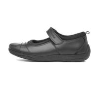 Hush Puppies Clara Girls Black Leather School Shoe - Size 12 Child UK - Black