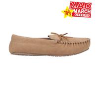 Hush Puppies Slippers Clyde – Suede Loafer, Memory Foam, Cosy Winter – Tan UK 6