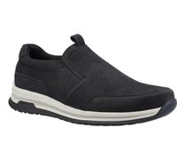 Hush Puppies Cole Mens Black Smart Casual Slip On Leather Trainers Shoes