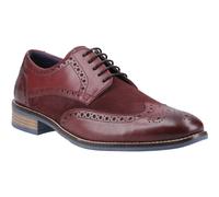 Hush Puppies Dustin Leather/Suede Mens Burgundy Brogues Shoes - Red - Size UK 11