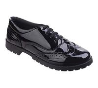 Hush Puppies Girls School Shoes Eadie Brogues Black Leather UK 2