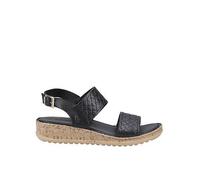 Hush Puppies Ebony Wide Fit Leather Women's Black Sandals UK 4