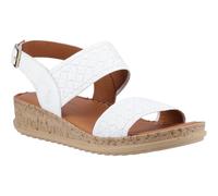 (White, 7 (Adults')) Hush Puppies Ebony Wide Fit Leather Women's White Sandals