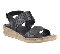 Hush Puppies Ebony Woven Leather Women's Black Sandals - UK 7 / EU 40 / US 9