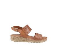 Hush Puppies Ebony Woven Leather Women's Tan Sandals UK 3