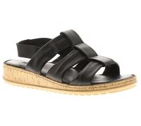 Hush Puppies Eden Wide Wit Womens Wedge Sandals Black, 7
