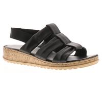 Hush Puppies Eden Women's Black Leather Gladiator Sandals, Size: 7