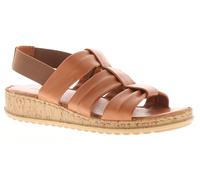 Hush Puppies Eden Womens Tan Leather Wedge Sandals, Size: 3