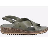 Hush Puppies Ladies Elena Cross Over Wedge Sandal, Olive, 8