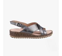 Hush Puppies Elena Cross Over Wedge Womens - Grey Leather - Size UK 5