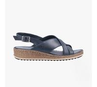 Hush Puppies ELENA Womens Leather Wedge Heel Sandals Navy - UK 4