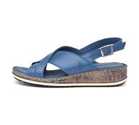 Hush Puppies Elena Womens Wedge Sandals Blue 6 UK