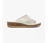 Hush Puppies Elissa Womens Leather Slip-On Lightweight Casual White Sandals