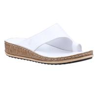 Hush Puppies Elissa Womens White Wedge Heeled Slip On Toe Post Sandals