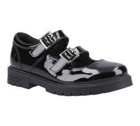 Hush Puppies Ella Patent Senior Shoe, Black, 5 UK