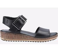 Hush Puppies Ellie Sandal (Wide Fit) Womens - Black Leather - Size UK 5