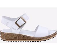 Hush Puppies Ellie Womens Leather Buckle Breathable Casual White Sandals