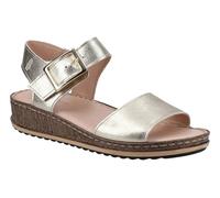 Hush Puppies Ellie Womens Gold Slingback Wedge Heeled Buckle Sandals