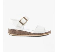Hush Puppies Ellie Womens Leather Buckle Breathable Casual White Sandals