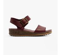 Hush Puppies Ellie Womens Leather Buckle Comfort Bordeaux Wedge Sandals