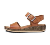 Hush Puppies Women's Ellie Slingback Leather Wedge Sandals Buckle Brown UK 3-8