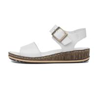 Hush Puppies Ellie Womens Leather Buckle Breathable Casual White Sandals