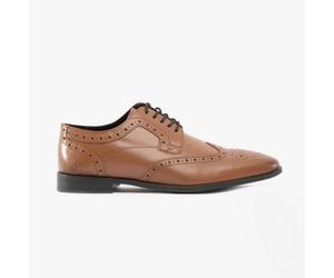 Hush Puppies Elliot Mens Leather Lace-Up Breathable Formal Brogue Tan Brogues