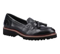 (Black, 3 (Adults')) Hush Puppies Ginny Leather Women's Black Loafers