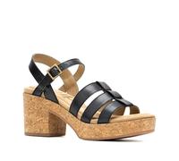 Hush Puppies Poppy Fisherman Ladies Heeled Sandals Buckle Black Women's