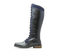 Hush Puppies Female Rudy Zip Up Lace Up Long Boot, Navy, 3