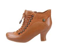 Hush Puppies Female Vivianna Lace-Up Heeled Boot, Tan, 3