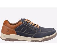Hush Puppies Finley Leather Memory Foam Shoes Men's Trainers, Size 8 In Navy / Brown